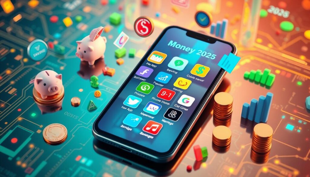 Dashboard view of a finance app helping users track automated savings and budgeting in 2025