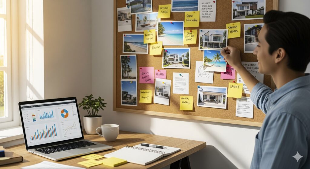 “how to use a financial vision board to stay inspired”