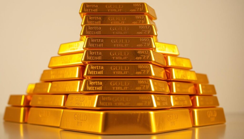 A stack of gold bars representing a secure investment strategy and wealth diversification