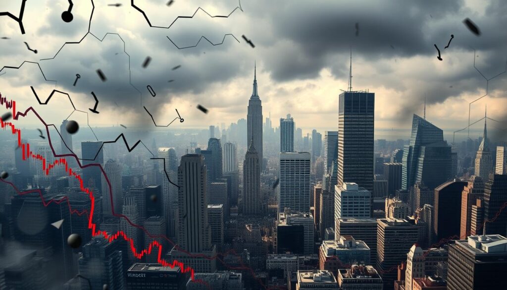 Line graph showing market instability USA 2025 with rising and falling trends