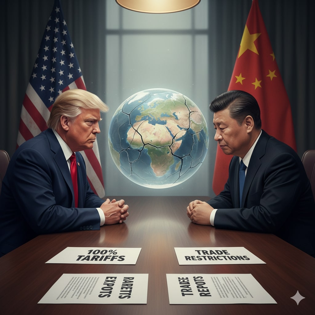U.S. and China negotiation table representing the Trump Trade War 2025 trade truce