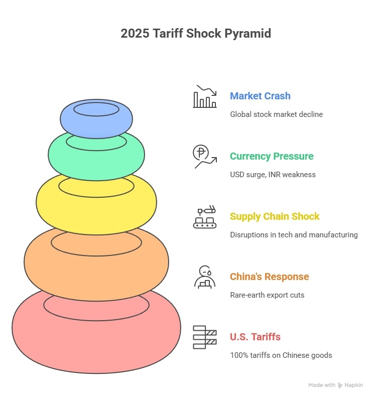How the 2025 tariff shock hit global markets diagram;