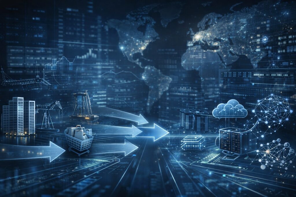 SoftBank AI investment showing global capital rotating from traditional sectors into artificial intelligence infrastructure