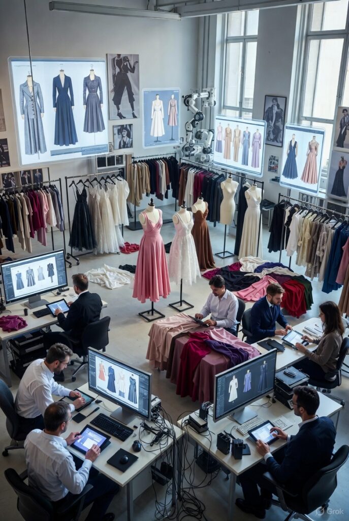 Designers using AI technology to plan luxury collections after the Prada buys Versace 2025 deal.