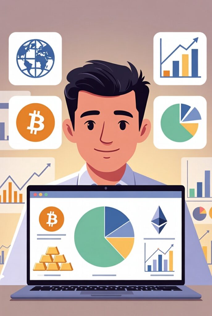 Indian investor balanced portfolio Bitcoin Ethereum gold stocks December 2025