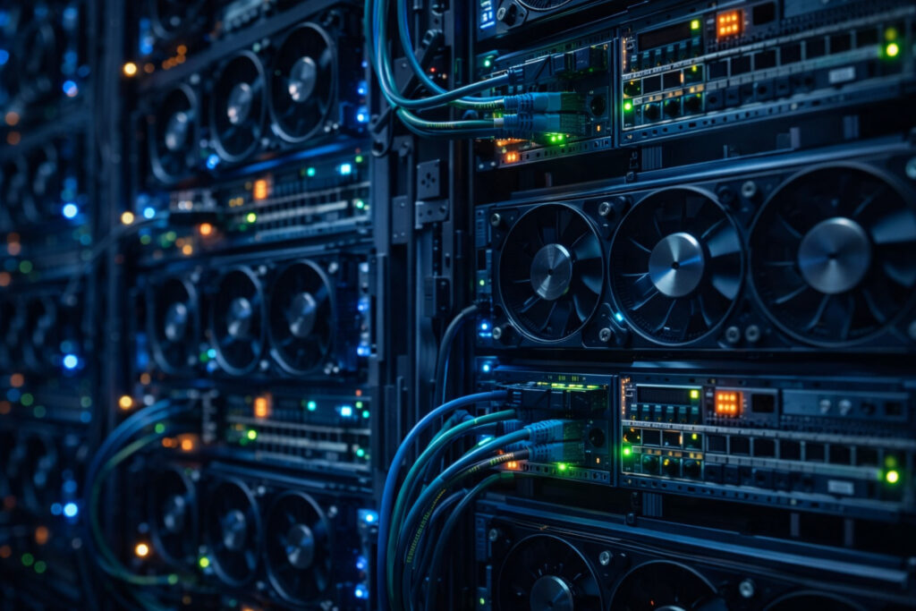 The $700B AI Infrastructure Race Explained: The Global Tech Battle | PennyPowerPlay high performance GPU server racks used for artificial intelligence computing