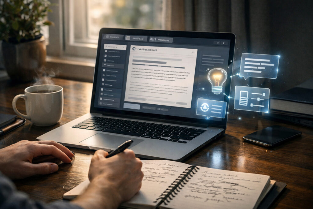 AI content writing example using AI tools to create blog posts