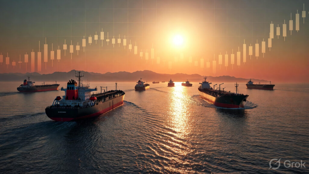 Global oil shipping route affecting energy markets during geopolitical tensions