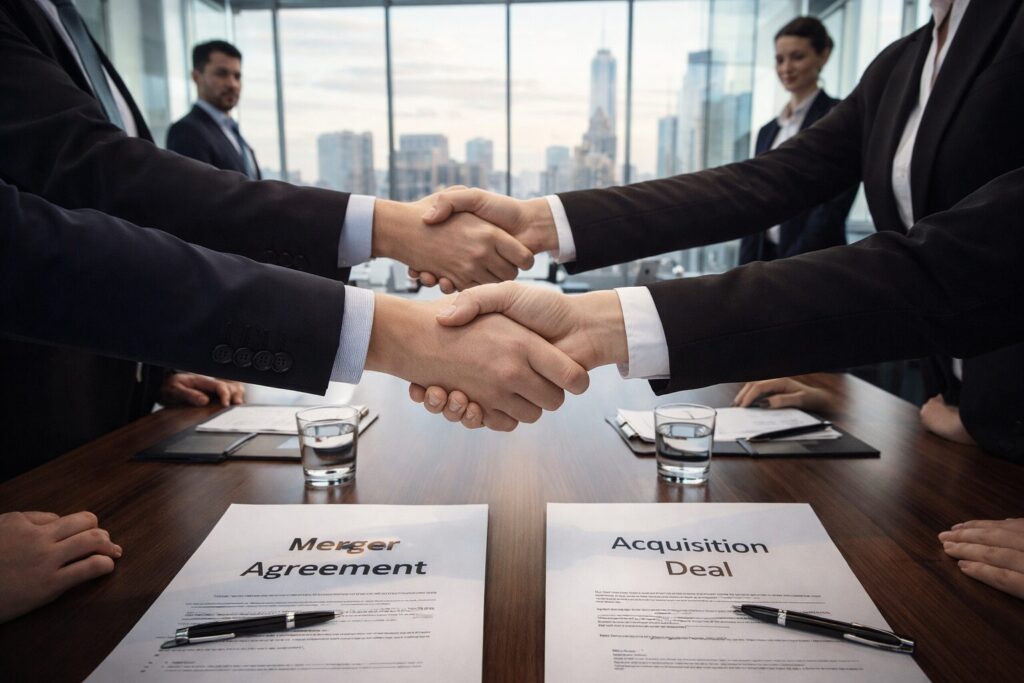 Business merger and acquisition agreement between two companies