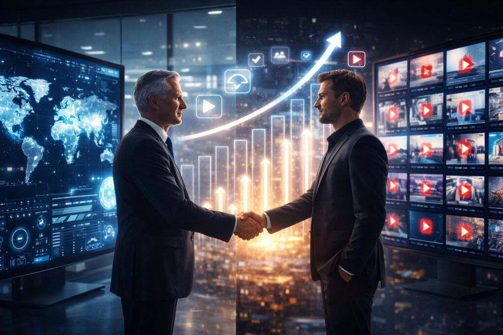 why companies buy instead of build example showing tech acquisition and growth of online video platform