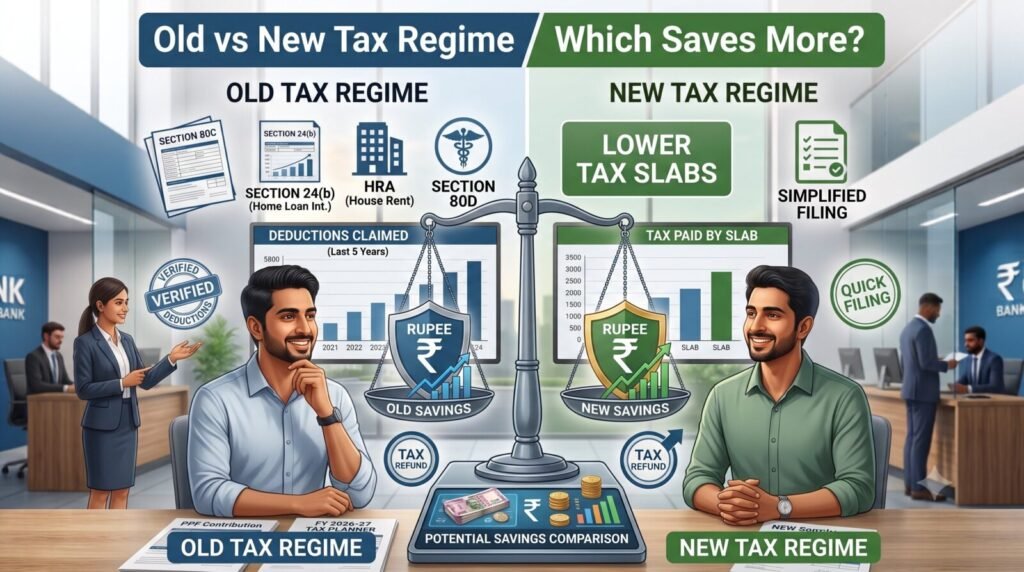 Home Loan Tax Benefits in India (2026): Complete Guide to Section 80C, 24(b), 80EE & 80EEA — How Much Can You Really Save? | PennyPowerPlay Comparison between old and new income tax regime for home loan borrowers.