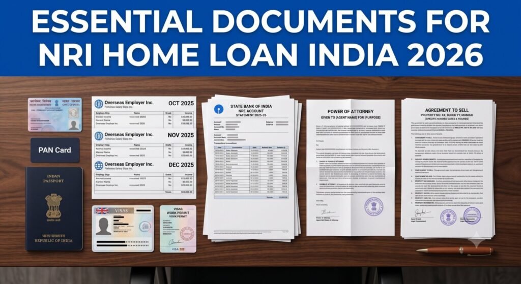 Documents required for NRI Home Loan India 2026.