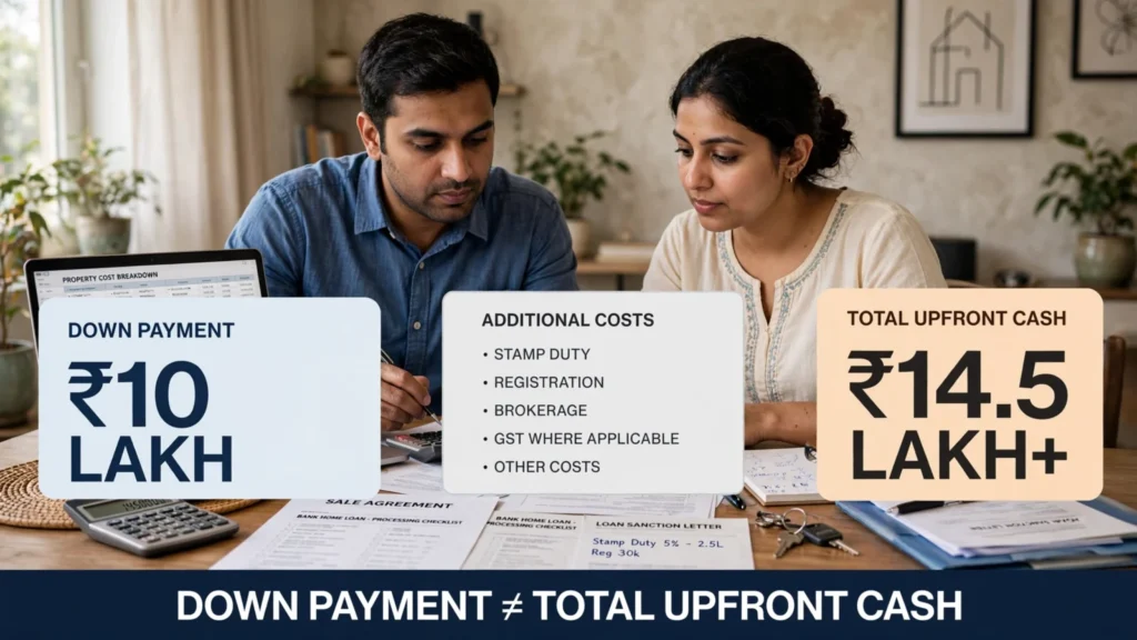 Home Loan Down Payment India (2026): Avoid Costly Mistakes | PennyPowerPlay Home loan down payment versus stamp duty registration and other upfront property costs