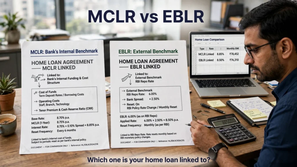 RBI Repo Rate at 5.25%: Why Your Home Loan EMI Can Still Change in 2026 | PennyPowerPlay MCLR vs EBLR home loan benchmark comparison in India