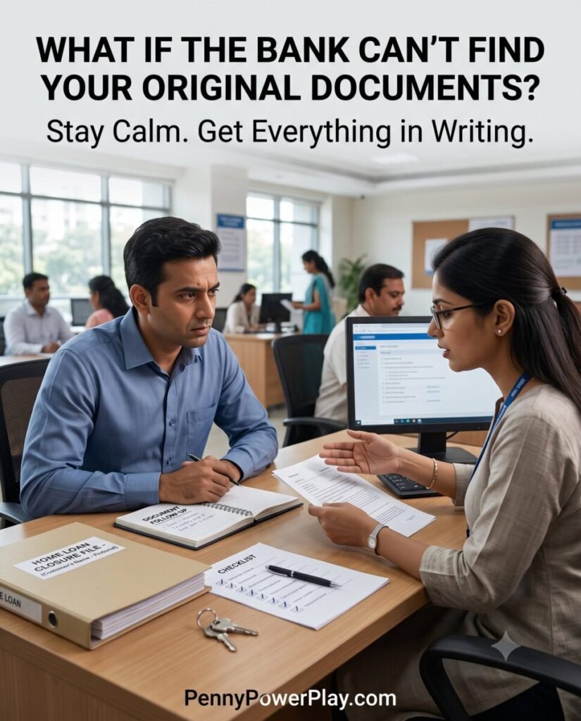 borrower asking bank about missing original property documents