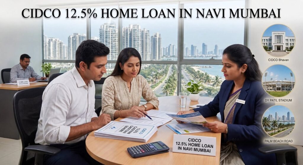 CIDCO 12.5% home loan consultation in Navi Mumbai office with Palm Beach Road view