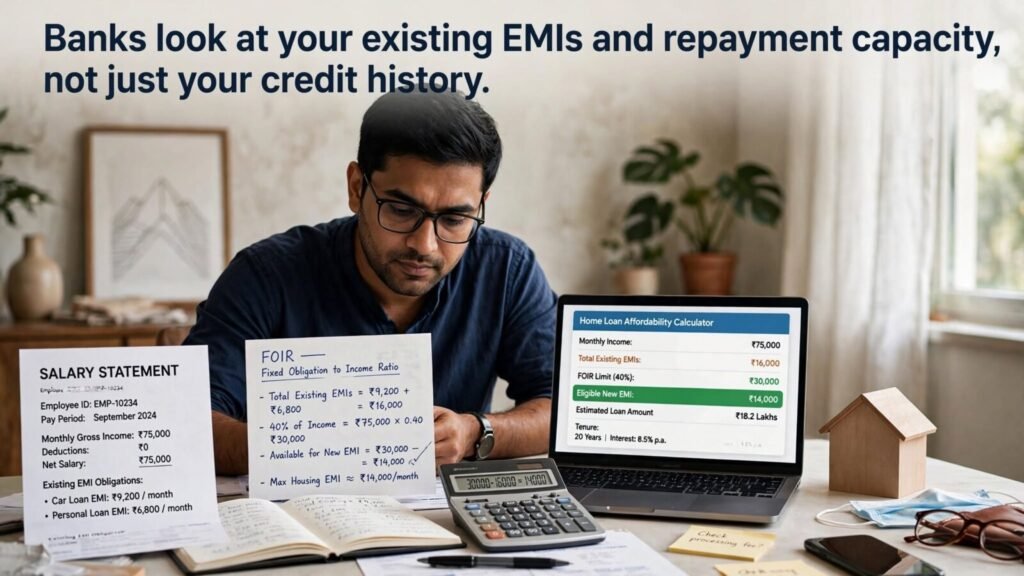 FOIR and existing EMI obligations in new to credit home loan approval