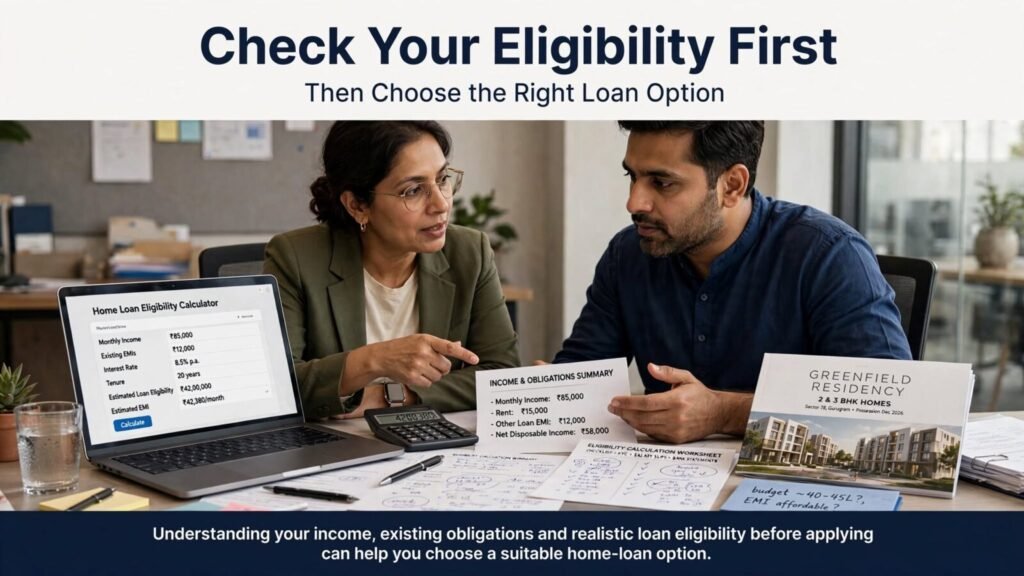 Indian home buyer checking loan eligibility before applying