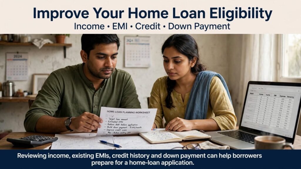 Indian couple planning finances to improve home loan eligibility