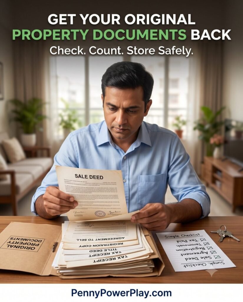 borrower checking original property documents after home loan closure
