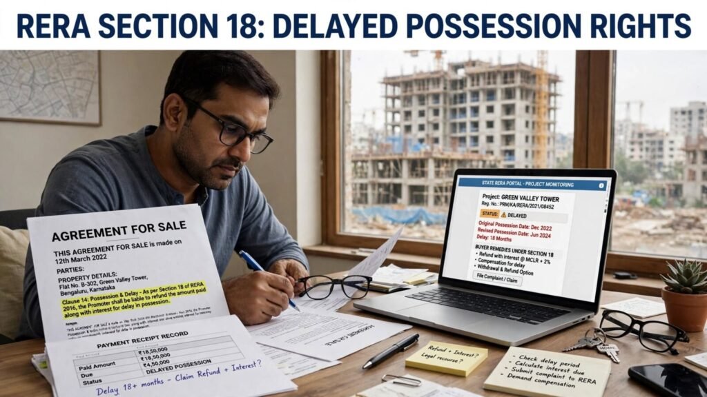 RERA Section 18 rights for delayed property possession